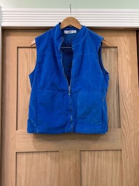 fresh produce Bright Blue Corduroy Zip-Up Vest
